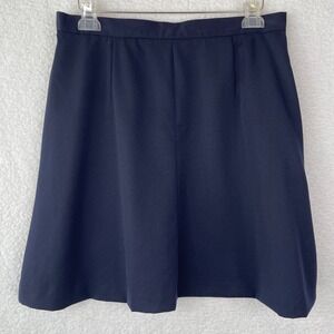Talbots Petites Navy Blue 100% Wool A-Line Lined Career Skirt Size 16P